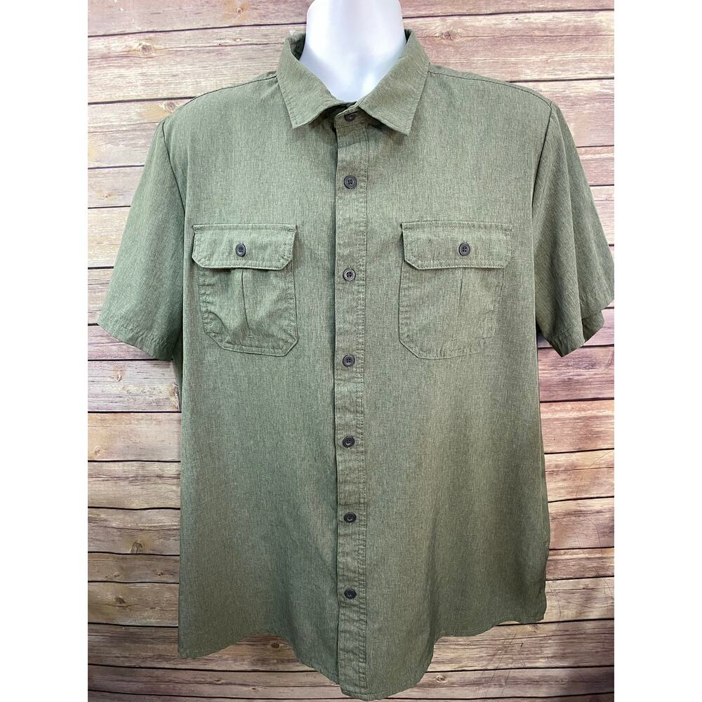 ZeroXposur Trail Shirt Size XL Green Outdoor Button-Up Short Sleeve Utility